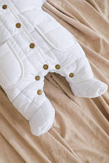 Дитячий демісезонний стебаний комбінезон з капюшоном для новонародженого 62 68 74 80 см, фото 2