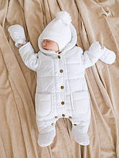 Дитячий демісезонний стебаний комбінезон з капюшоном для новонародженого 62 68 74 80 см, фото 4