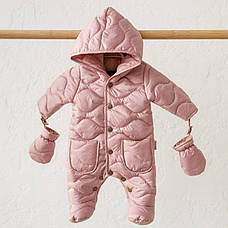 Дитячий демісезонний стебаний комбінезон з капюшоном для новонародженого 62 68 74 80 см, фото 5