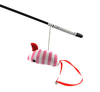 Іграшка для котів Мишка на мотузці, фото 3