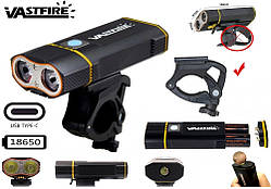 Передня вело фара VastFire (5200mAh, USB-С, XML-L2, Батареї в комплекті, Потужне кріплення)
