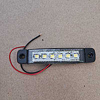 Фонарь габаритный 12/24V LED белый (6 диодов, 1ряд) (TEMPEST) (TP09-09-116) 000003234
