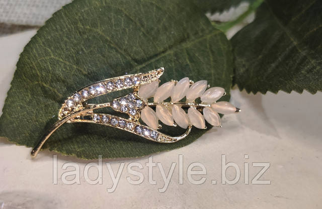 нежная брошь - колосок от студии ladystyle.biz купить украшения с фианитами серьги пусеты подарок женщине пирсинг