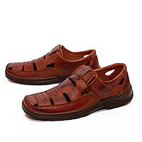 Мужские кожаные туфли Matador shoes Brown на липучке