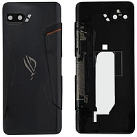 Задня кришка для Asus ROG Phone 2 ZS660KL, чорна, Glossy Black, оригінал (54) + скло камери