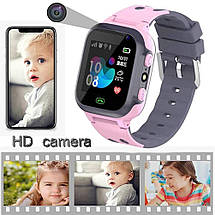 Дитячий розумний смарт-годинник з GPS Smart baby watch Q16 з камерою прослуховуванням сім-картою Рожевий, фото 4