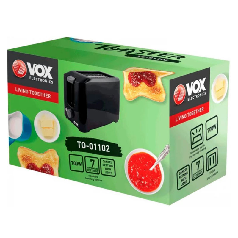 Тостер для кухни бытовой Vox electronics вертикальный электротостер для 2 гренок тостерница для дома TO01101 - фото 9 - id-p1822940955
