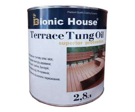 Масло для терас ТУНГОВЕ Bionic-House 2,8 л Безбарвний, фото 1