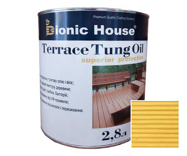 Масло для терас ТУНГОВЕ Bionic-House 2,8 л Світлий Дуб