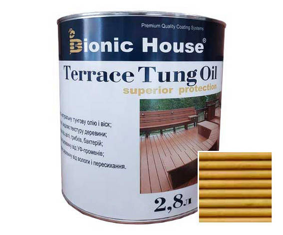 Масло для терас ТУНГОВЕ Bionic-House 2,8 л Дуб, фото 1