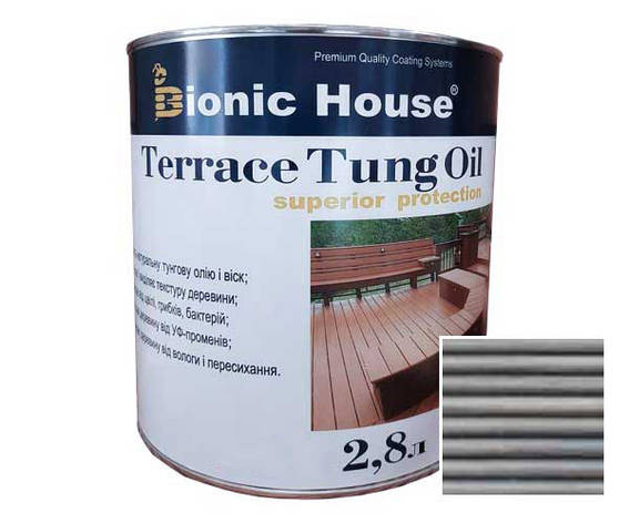 Масло для терас ТУНГОВЕ Bionic-House 2,8 л Сірий, фото 1