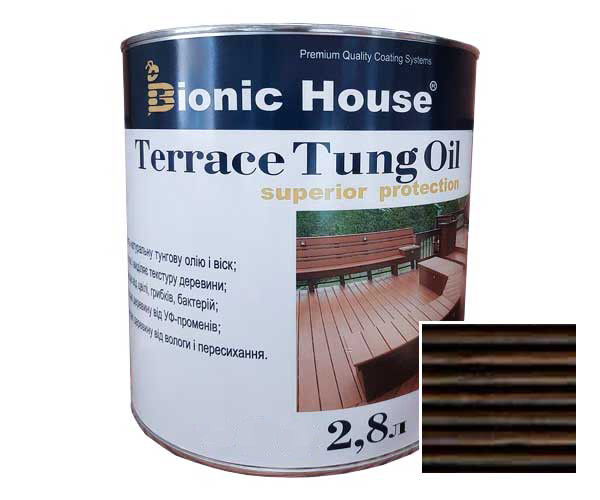 Масло для терас ТУНГОВЕ Bionic-House 2,8 л Чорний