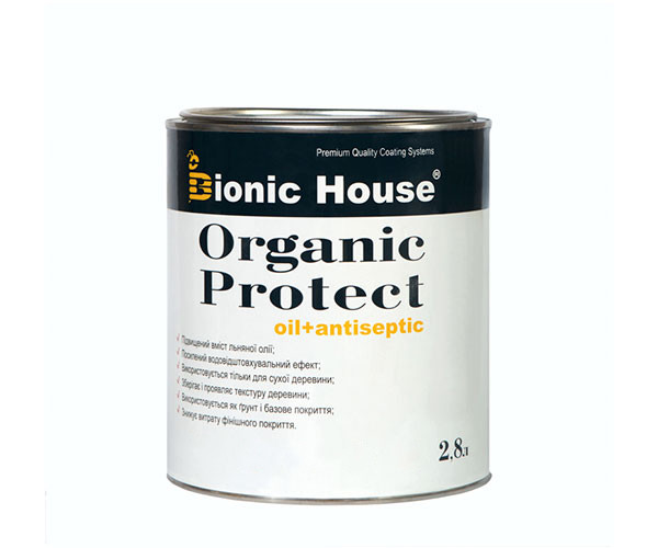 Антисептик для дерева ORGANIC PROTECT OIL Bionic-House 2,8 л Безбарвний
