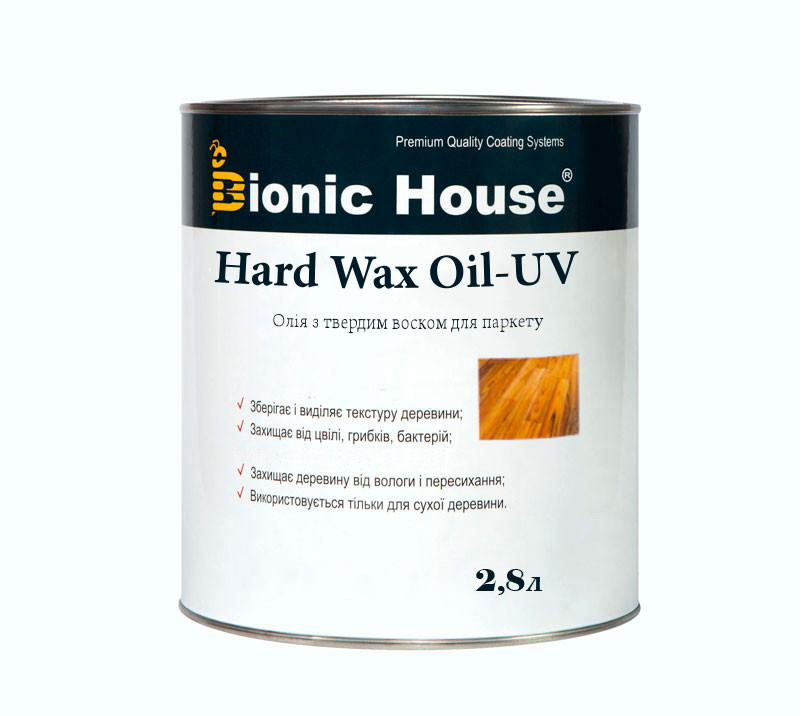 Олія для підлоги з твердим воском і УФ-фільтром HardWax Oil UV 2,8 л Безбарвний