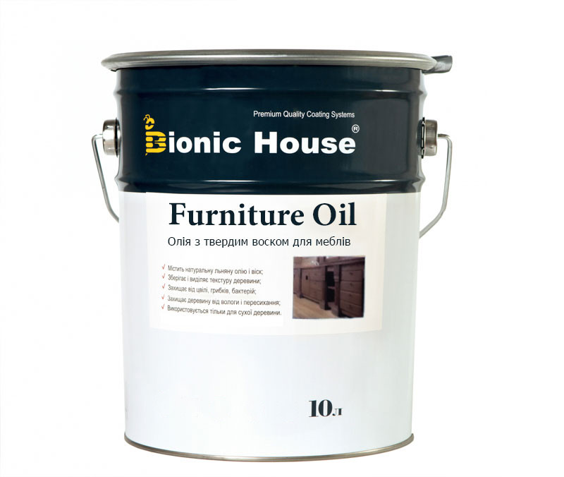 Масло для меблів з твердим воском Furniture Oil 10л Безбарвний