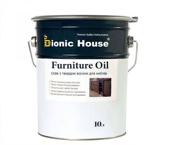 Масло для меблів з твердим воском Furniture Oil 10л Безбарвний, фото 1