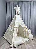 Вігвам Молочний Зайчик Повний комплект, дитячий будиночок, вігвам для дітей, дитячий намет, дитяча палатка, вігвам для дівчинки, фото 4