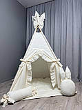 Вігвам Молочний Зайчик Повний комплект, дитячий будиночок, вігвам для дітей, дитячий намет, дитяча палатка, вігвам для дівчинки, фото 6