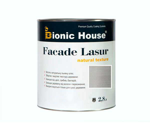 Фарба для дерева FACADE LASUR Bionic-House 2,8л Білий Мармур