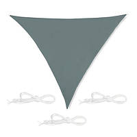 Треугольный солнцезащитный навес для террасы, балкона или сада, полиэстер/нержавеющая сталь, серый