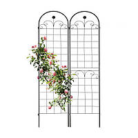 Комплект из 2 декоративных опор для вьющихся растений балкона или сада, железо, черный, 180см