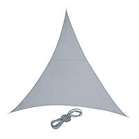Треугольный солнцезащитный тент с натяжными веревками для сада и балкона, ткань PES/сталь, светло-серый