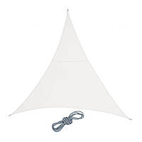 Треугольный солнцезащитный тент с натяжными веревками для сада и балкона, ткань PES/сталь, белый