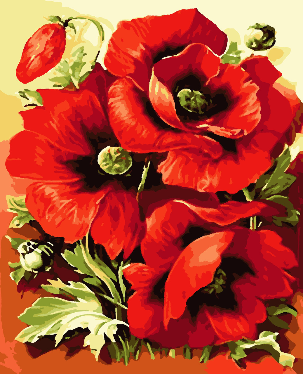 Картина за номерами "Яскраві маки" 40*50см