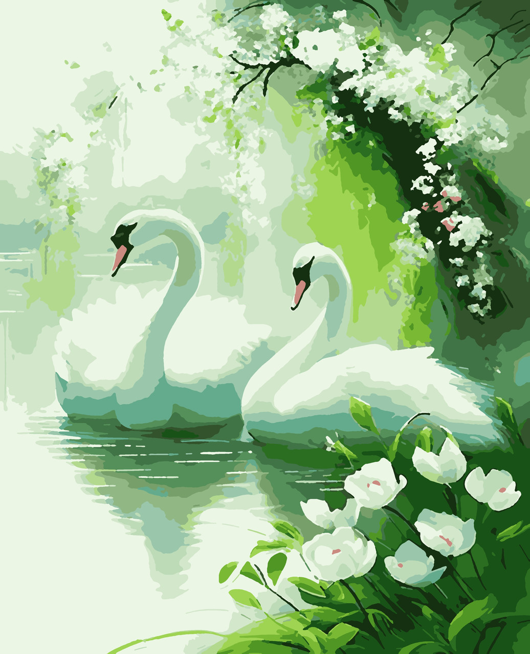 Картина за номерами "Лебеді" 50*60 см
