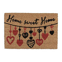 Декоративный дверной коврик из кокосового волокна и нескользящего резинового основания Home Sweet Home