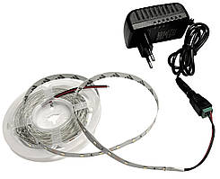 Набір світлодіодної стрічки 12В SMD 2835 (60 LED/m) IP20 холодний білий 5м + блок живлення + коннектор