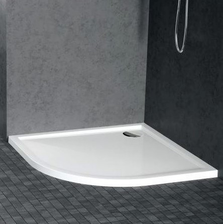Душовий піддон напівкруглий 90 см низький акрил Novellini New Victory, фото 1