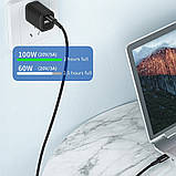 Шнур/кабель/дріт для швидкого заряджання 60W з Type C на Type C для SAMSUNG/HUAWEI та ін. 1 метр ESSAGER чорний, фото 4