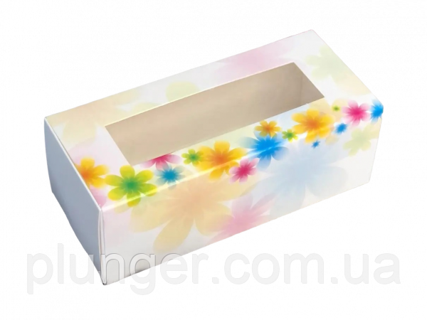 Коробка з вікном для макаронс Веселка, фото 1