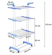 Вертикальна сушарка для білизни до 50 кг Garment rack with wheels, фото 6