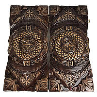 Унікальні дерев'яні нарди з різьбленням під склом, 58*28*10 см, арт.192301