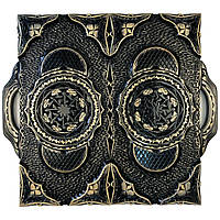 Ексклюзивні нарди з дерева з ручкою, різьблення під склом, 58*28*8 см, арт.192346