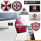 Авто значок Umbrella Corporation 3D наклейка resident evil на машину мотоцикл крила багажник авто наклейки на кузов бампер скло, фото 3