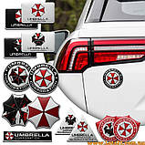 Авто значок Umbrella Corporation 3D наклейка resident evil на машину мотоцикл крила багажник авто наклейки на кузов бампер скло, фото 4