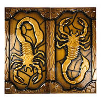 Нарди з дерева "Скорпіон", оформлені різьбленням, розмір 60*30*7 см, арт.195053