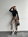 Модні жіночі штани екошкіра 42-44,46-48 моко, чорний, фото 8