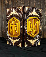 Дерев'яні нарди, оформлені ручним різьбленням, 60*30*8 см, арт.195119