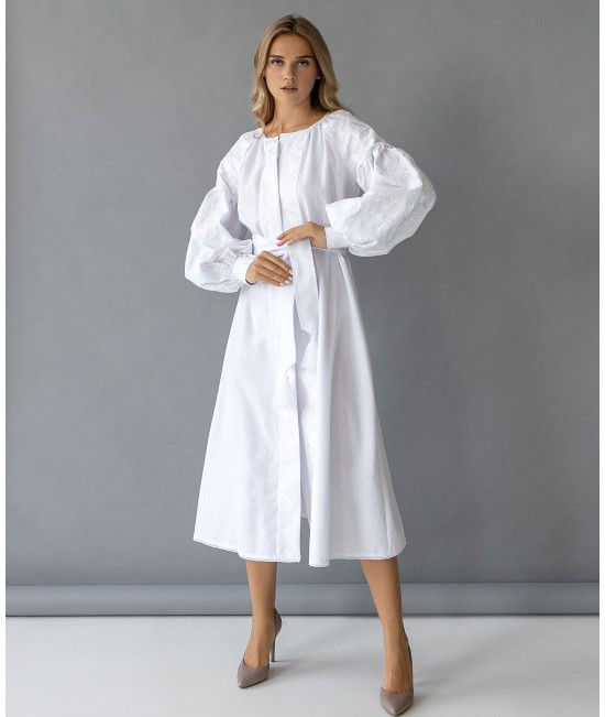 Вишита біла святкова сукня, фото 1