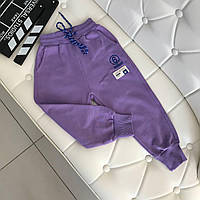 Спортивные штаны для девочки Сиреневые С-7250 74, Сиреневый, Для девочек, Весна Осень, 110 , 6 лет