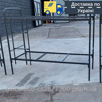 Ліжко армійське трансформер, металеве двоярусне, фото 2