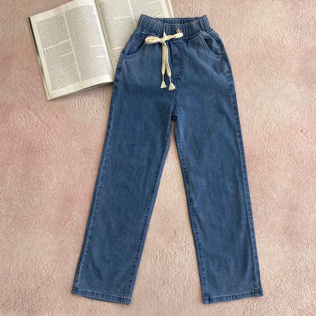 Модні джинси на резинці для хлопчика "ОК" Блакитні 332-1 KENALIN, Голубой, Для мальчиков, Весна Осень, 134, 9 лет