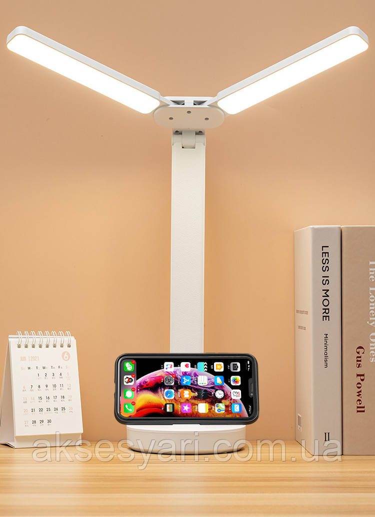 Настільна лампа на акумуляторі, світлодіодна LED лампа 1200 mAh