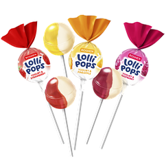 Карамельні цукерки на паличці Roshen LolliPops з йогуртовими смаками 300 грамів
