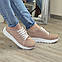 Кросівки жіночі замшеві на шнурівці, колір бежевий, фото 5