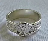 Кільце з Руною Гебо з чорнінням (без чорніння) срібло 925 проба, фото 2